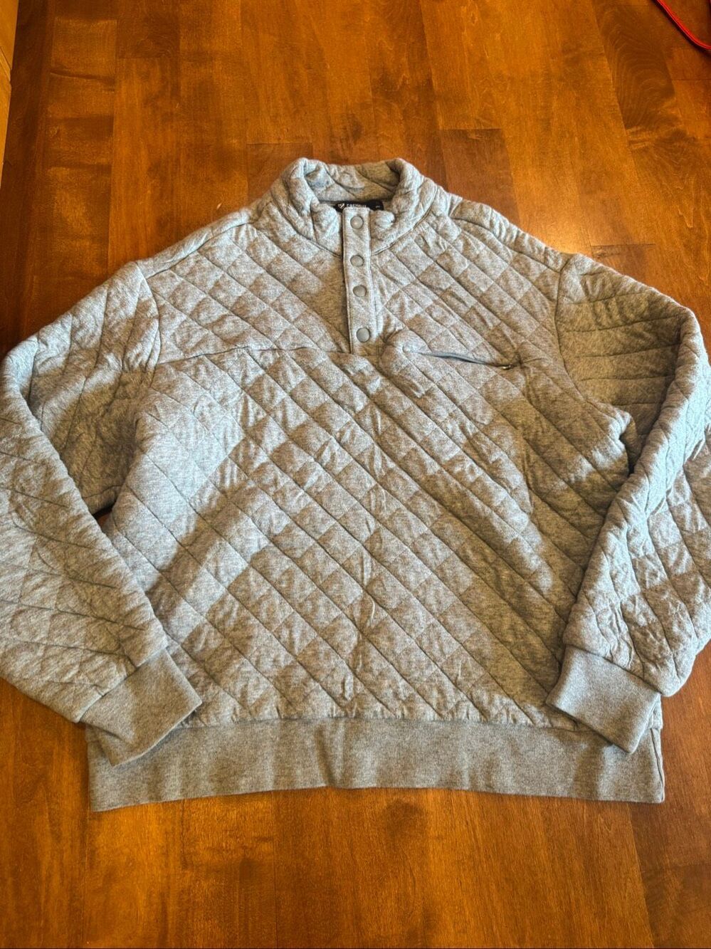 Cremieux Classics Men’s XL Gray Quilted Snap Neck Pullover Sweatshirt